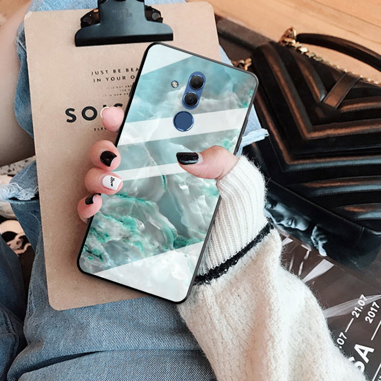 For Huawei Mate 20 Lite Marble Pattern Glass Protective Case