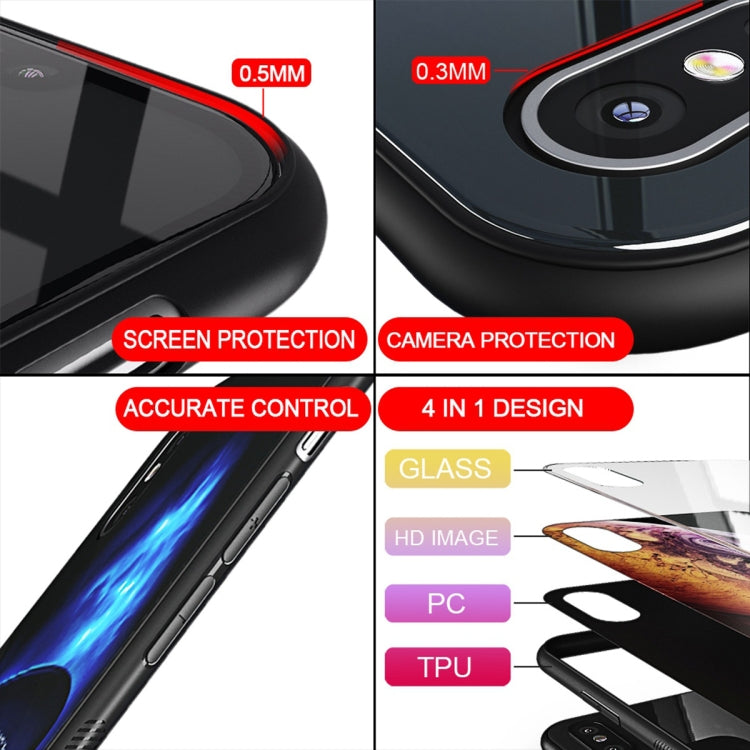 For Huawei Mate 20 Lite Marble Pattern Glass Protective Case