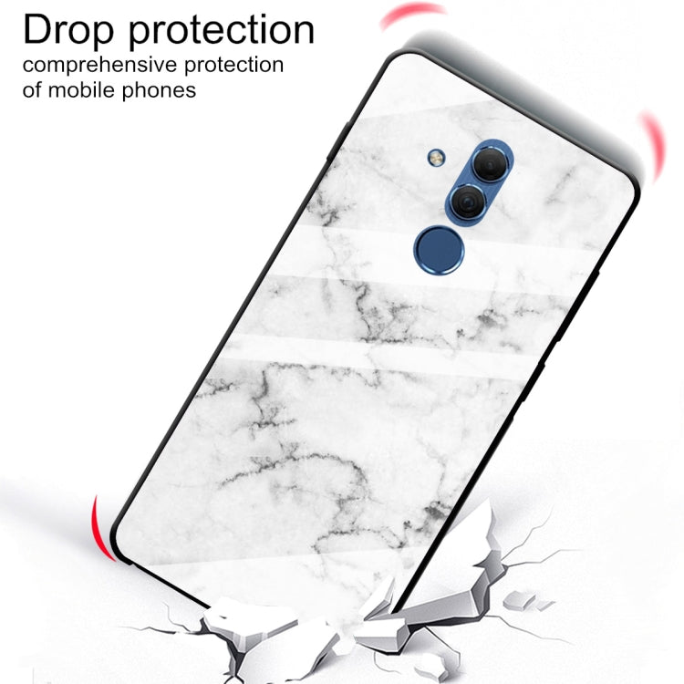 For Huawei Mate 20 Lite Marble Pattern Glass Protective Case