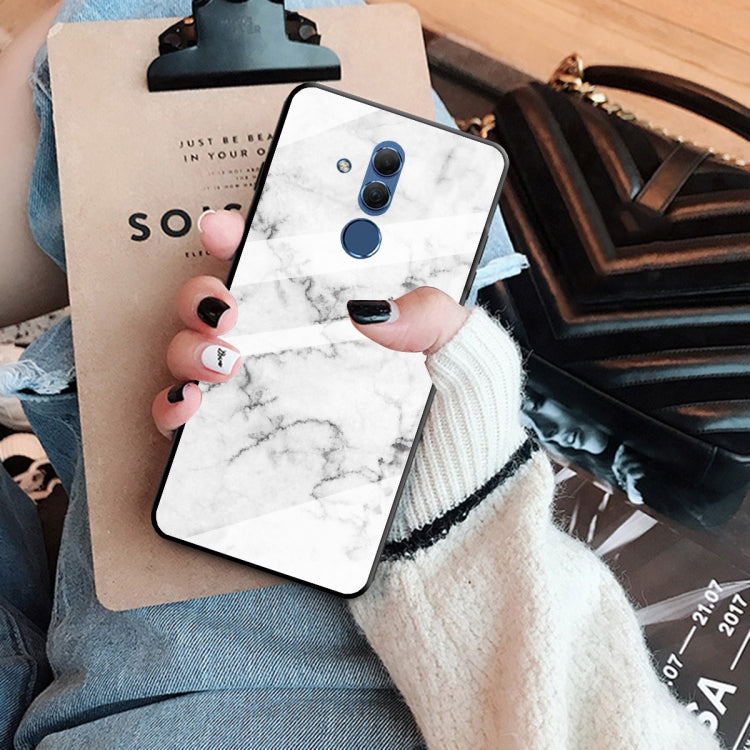 For Huawei Mate 20 Lite Marble Pattern Glass Protective Case