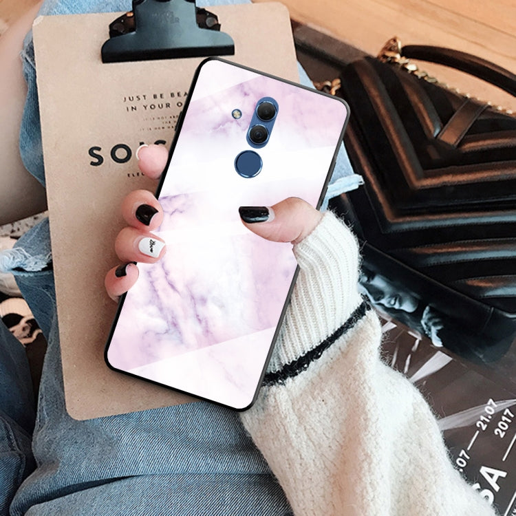 For Huawei Mate 20 Lite Marble Pattern Glass Protective Case