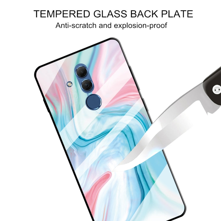 For Huawei Mate 20 Lite Marble Pattern Glass Protective Case