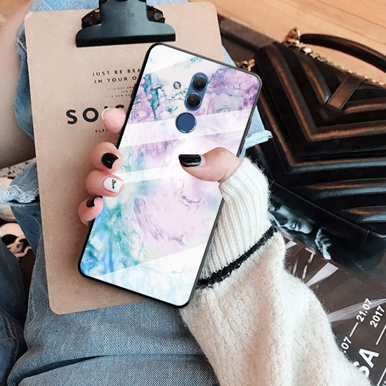 For Huawei Mate 20 Lite Marble Pattern Glass Protective Case