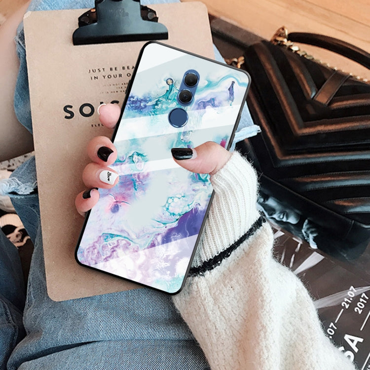 For Huawei Mate 20 Lite Marble Pattern Glass Protective Case
