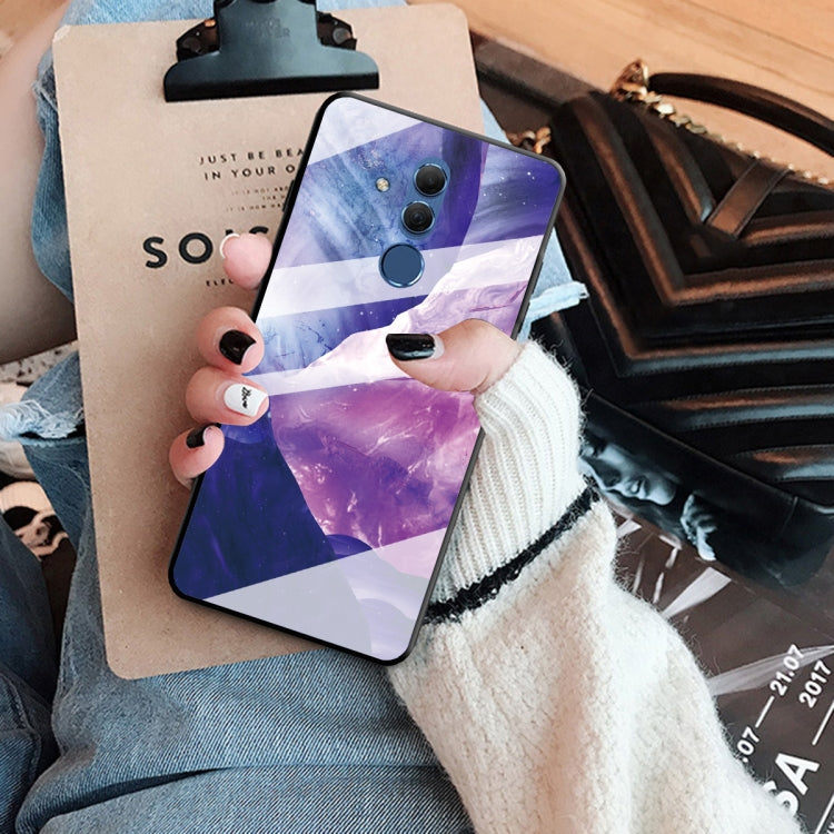For Huawei Mate 20 Lite Marble Pattern Glass Protective Case