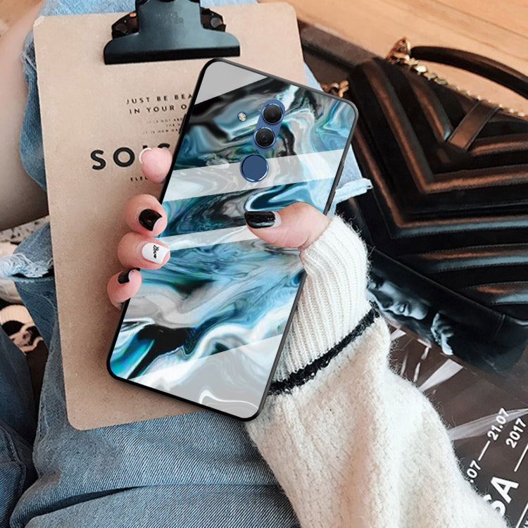 For Huawei Mate 20 Lite Marble Pattern Glass Protective Case