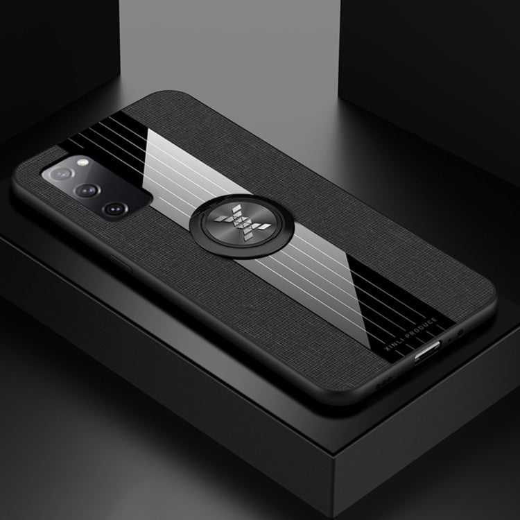 For Samsung Galaxy S20 FE XINLI Stitching Cloth Textue Shockproof TPU Protective Case with Ring Holder