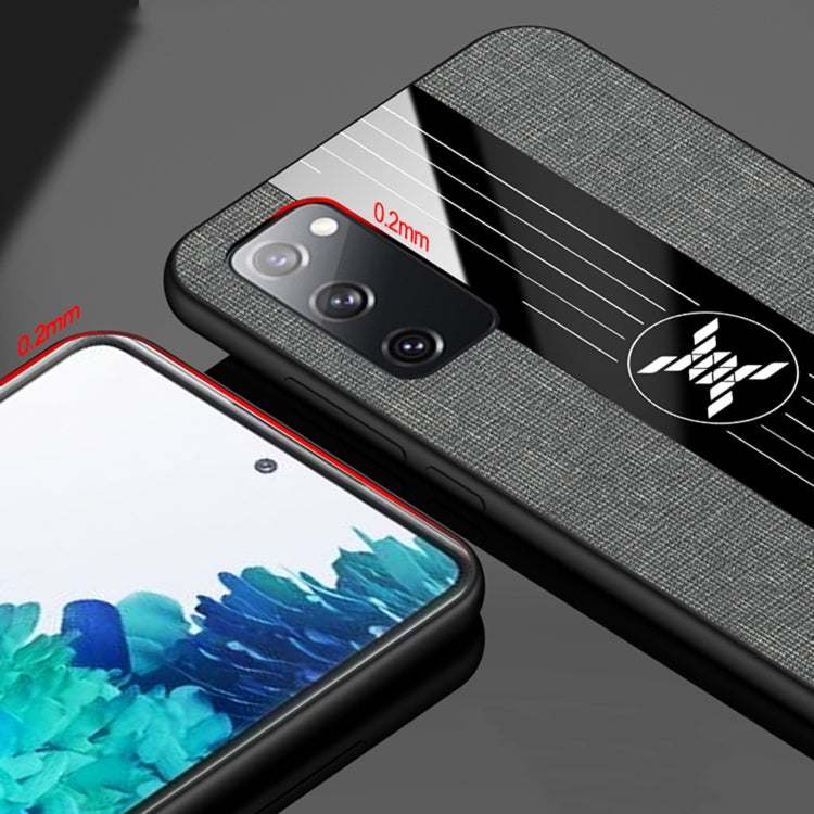 For Samsung Galaxy S20 FE XINLI Stitching Cloth Textue Shockproof TPU Protective Case with Ring Holder