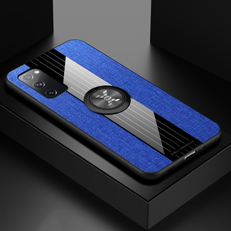 For Samsung Galaxy S20 FE XINLI Stitching Cloth Textue Shockproof TPU Protective Case with Ring Holder