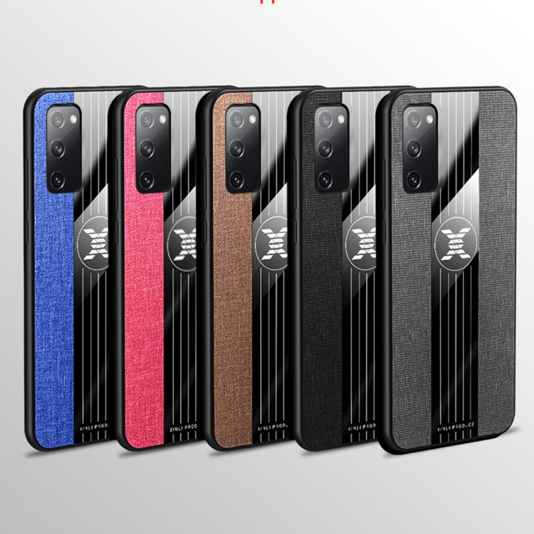 For Samsung Galaxy S20 FE XINLI Stitching Cloth Textue Shockproof TPU Protective Case with Ring Holder