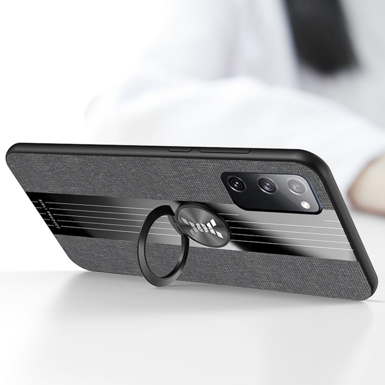 For Samsung Galaxy S20 FE XINLI Stitching Cloth Textue Shockproof TPU Protective Case with Ring Holder