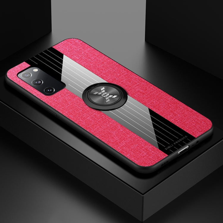 For Samsung Galaxy S20 FE XINLI Stitching Cloth Textue Shockproof TPU Protective Case with Ring Holder
