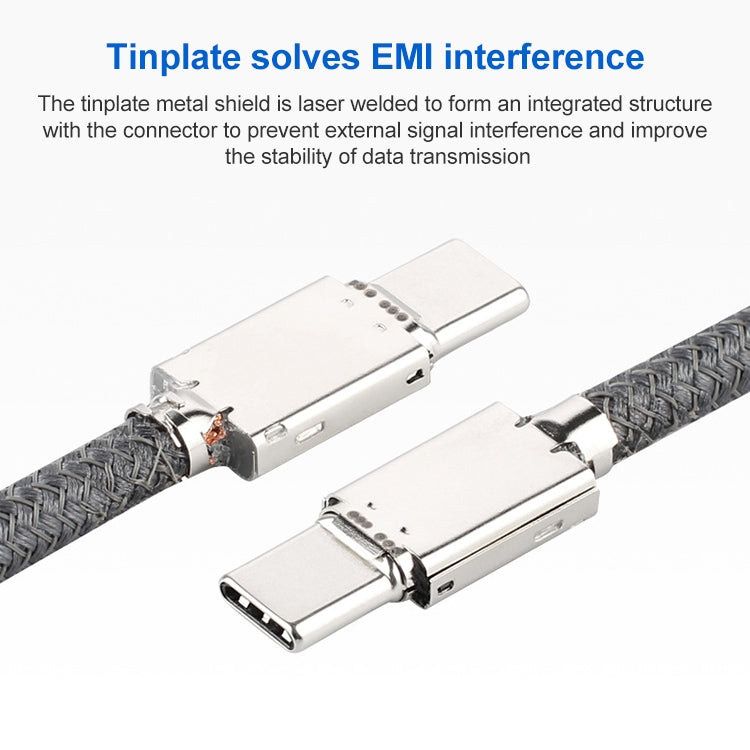 100W USB-C / Type-C Male to USB-C / Type-C Male Full-function Data Cable with E-mark, Cable Length:0.5m