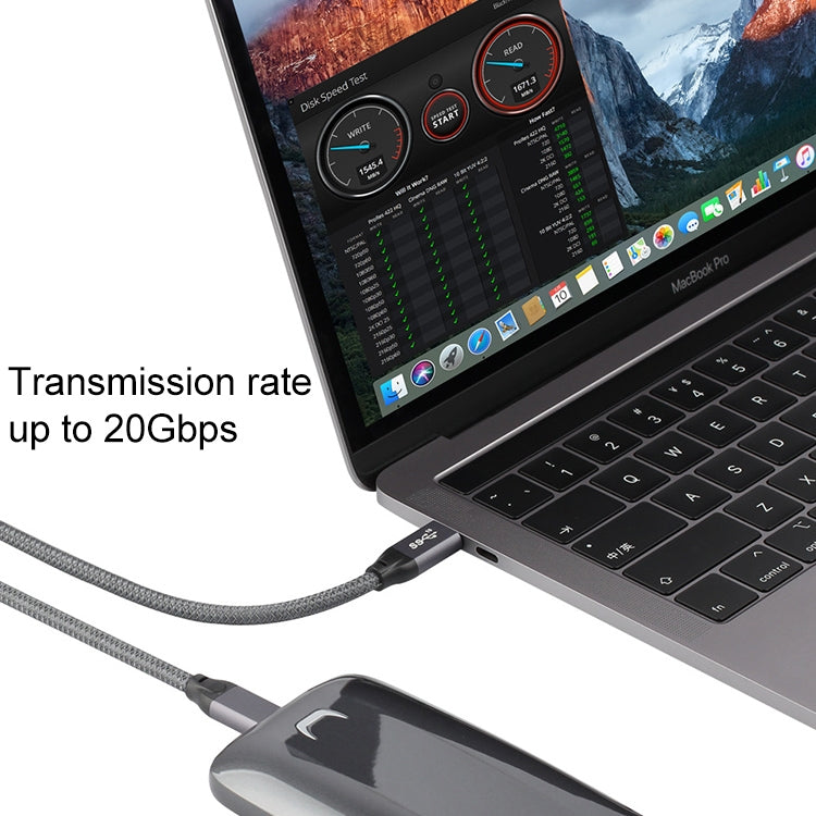 100W USB-C / Type-C Male to USB-C / Type-C Male Full-function Data Cable with E-mark, Cable Length:0.5m