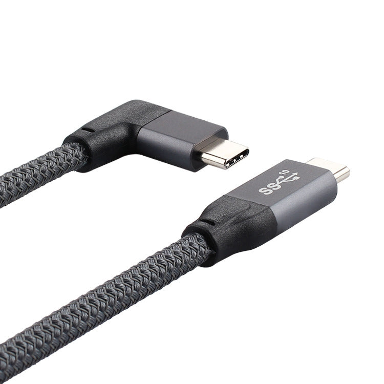 100W USB-C / Type-C Elbow to USB-C / Type-C Male Full-function Data Cable with E-mark, Cable Length:0.5m