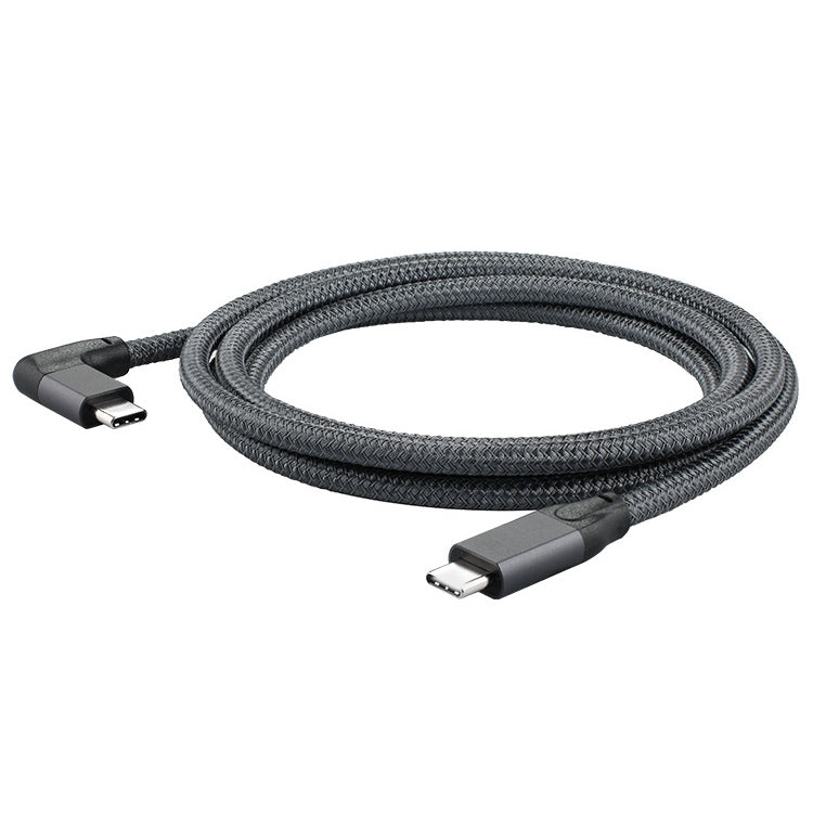 100W USB-C / Type-C Elbow to USB-C / Type-C Male Full-function Data Cable with E-mark, Cable Length:1m