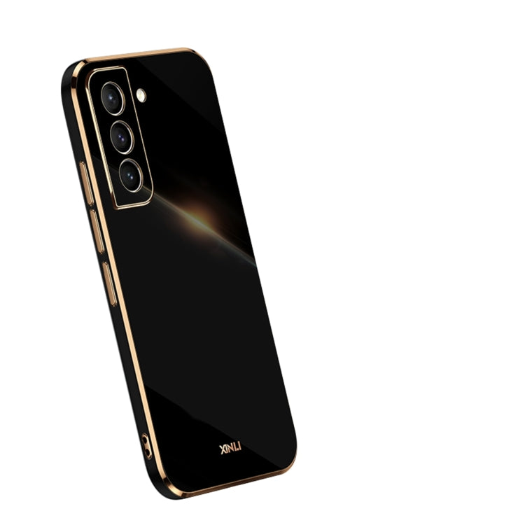 For Samsung Galaxy S21 5G XINLI Straight 6D Plating Gold Edge TPU Shockproof Case