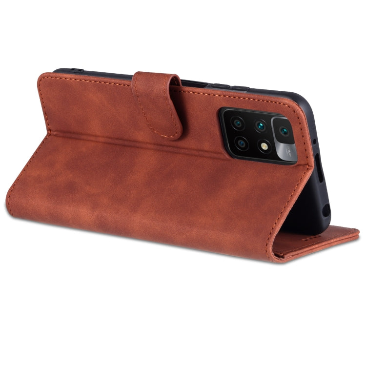 For Xiaomi Redmi 10 AZNS Skin Feel Calf Texture Horizontal Flip Leather Case with Card Slots & Holder & Wallet