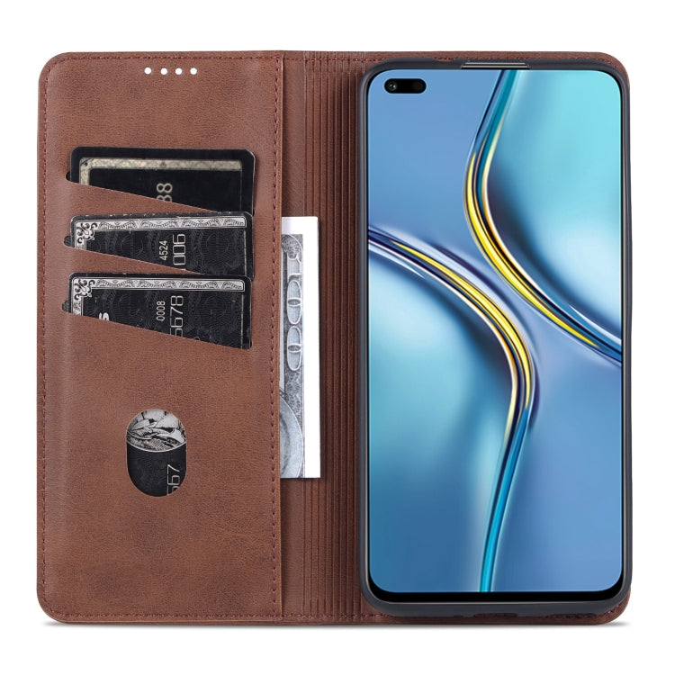 For Honor X20 AZNS Magnetic Calf Texture Horizontal Flip Leather Case with Card Slots & Holder & Wallet