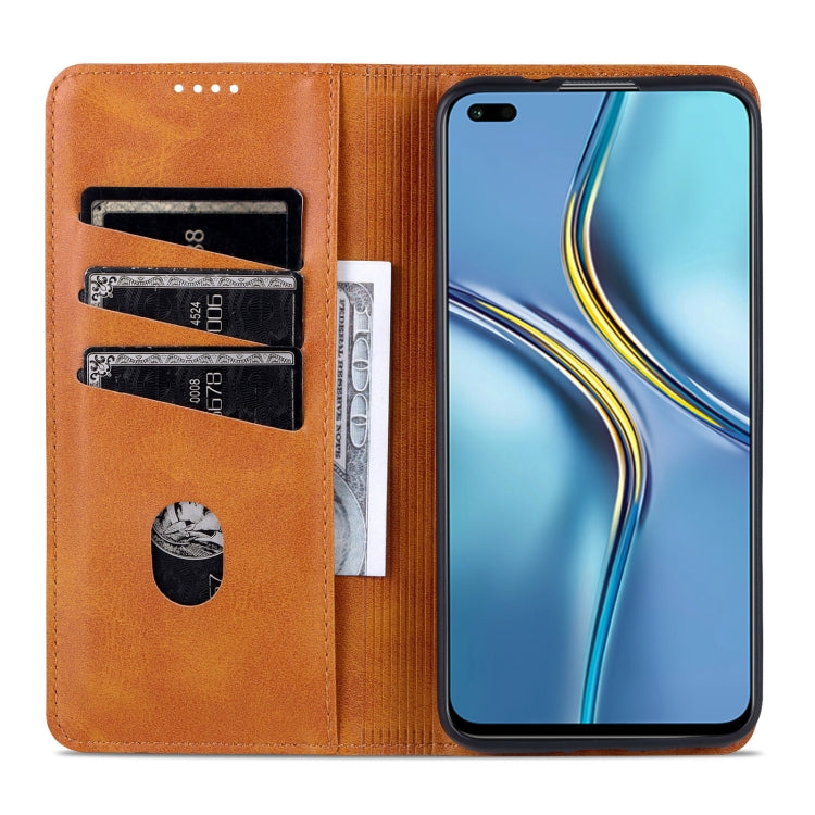 For Honor X20 AZNS Magnetic Calf Texture Horizontal Flip Leather Case with Card Slots & Holder & Wallet