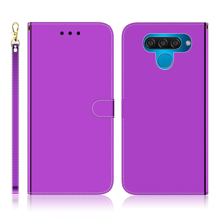 For LG Q60 Imitated Mirror Surface Horizontal Flip Leather Case with Holder & Card Slots & Wallet & Lanyard