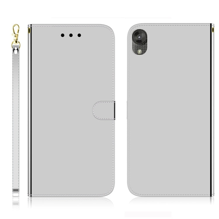 For Motorola Moto E6 Imitated Mirror Surface Horizontal Flip Leather Case with Holder & Card Slots & Wallet & Lanyard