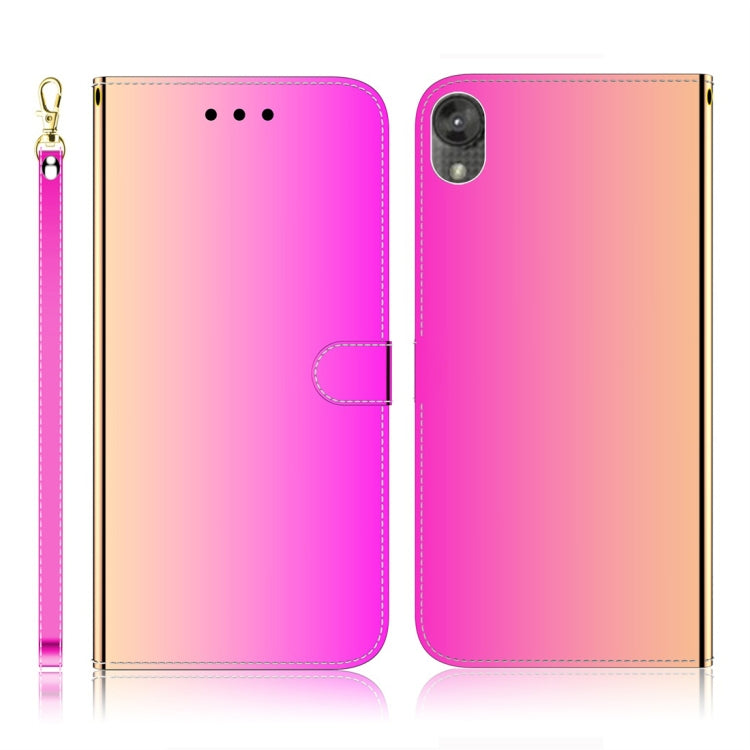 For Motorola Moto E6 Imitated Mirror Surface Horizontal Flip Leather Case with Holder & Card Slots & Wallet & Lanyard