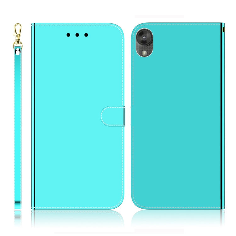 For Motorola Moto E6 Imitated Mirror Surface Horizontal Flip Leather Case with Holder & Card Slots & Wallet & Lanyard