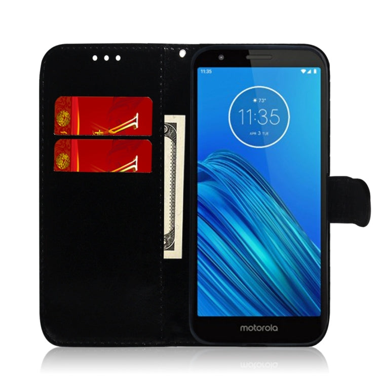For Motorola Moto E6 Imitated Mirror Surface Horizontal Flip Leather Case with Holder & Card Slots & Wallet & Lanyard