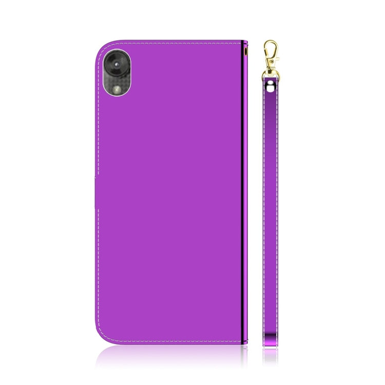 For Motorola Moto E6 Imitated Mirror Surface Horizontal Flip Leather Case with Holder & Card Slots & Wallet & Lanyard