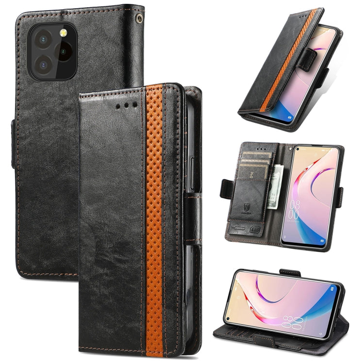 For Oukitel C21 Pro CaseNeo Business Splicing Dual Magnetic Buckle Horizontal Flip PU Leather Case with Holder & Card Slots & Wallet