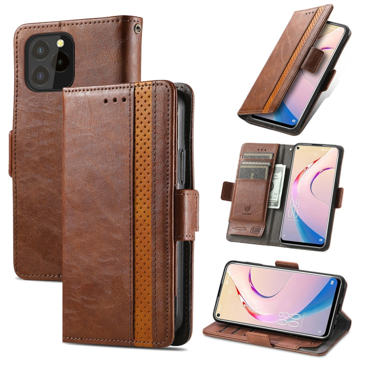 For Oukitel C21 Pro CaseNeo Business Splicing Dual Magnetic Buckle Horizontal Flip PU Leather Case with Holder & Card Slots & Wallet