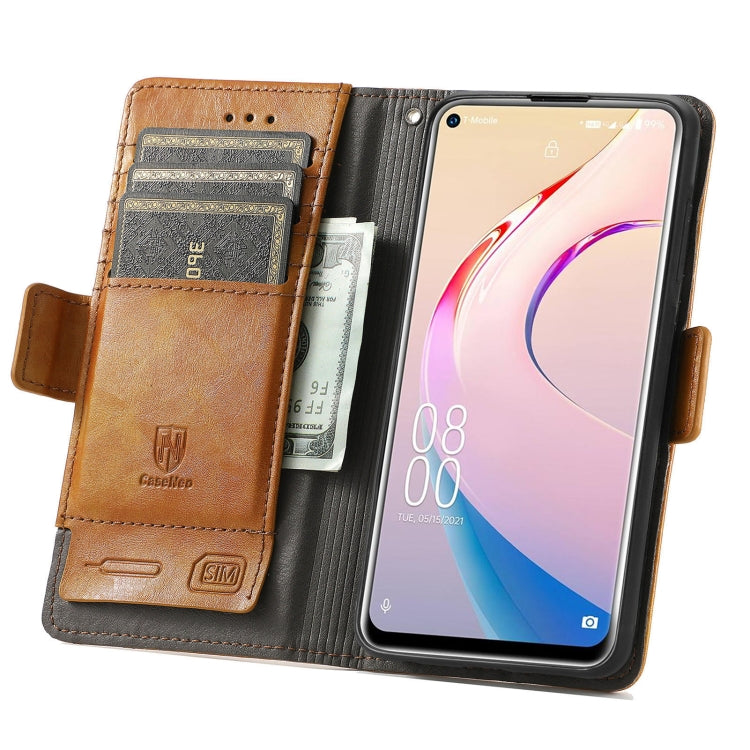 For Oukitel C21 Pro CaseNeo Business Splicing Dual Magnetic Buckle Horizontal Flip PU Leather Case with Holder & Card Slots & Wallet