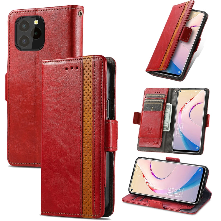 For Oukitel C21 Pro CaseNeo Business Splicing Dual Magnetic Buckle Horizontal Flip PU Leather Case with Holder & Card Slots & Wallet