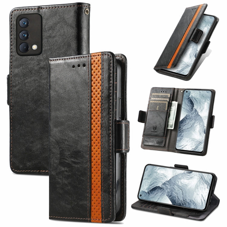 For OPPO Realme GT Master CaseNeo Business Splicing Dual Magnetic Buckle Horizontal Flip PU Leather Case with Holder & Card Slots & Wallet