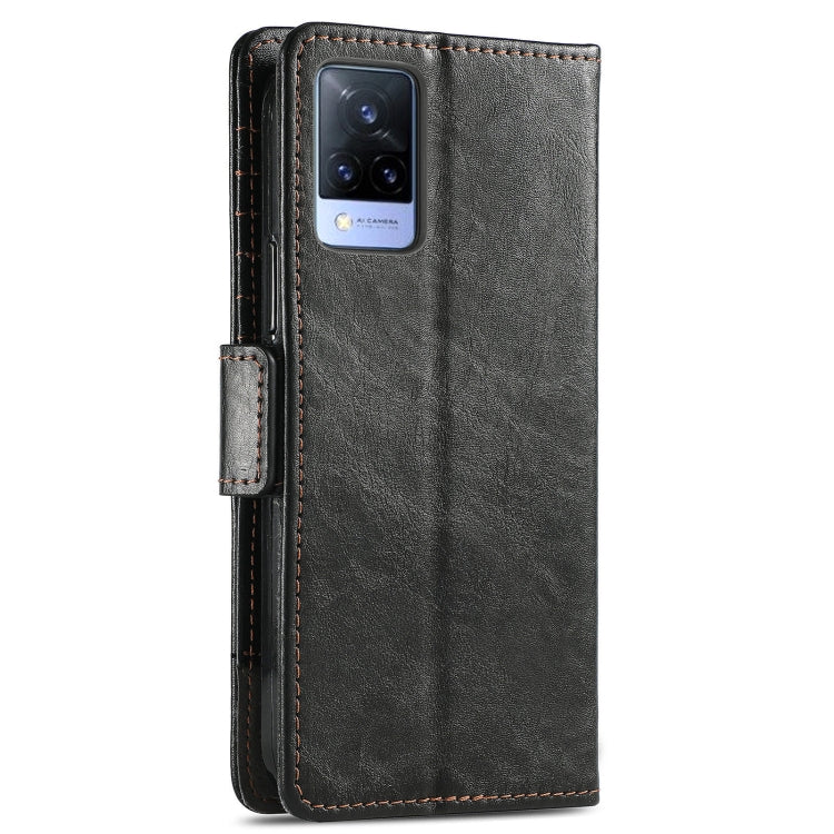 For vivo V21 CaseNeo Business Splicing Dual Magnetic Buckle Horizontal Flip PU Leather Case with Holder & Card Slots & Wallet