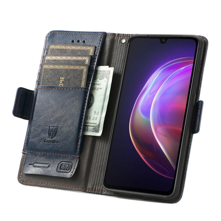 For vivo V21 CaseNeo Business Splicing Dual Magnetic Buckle Horizontal Flip PU Leather Case with Holder & Card Slots & Wallet