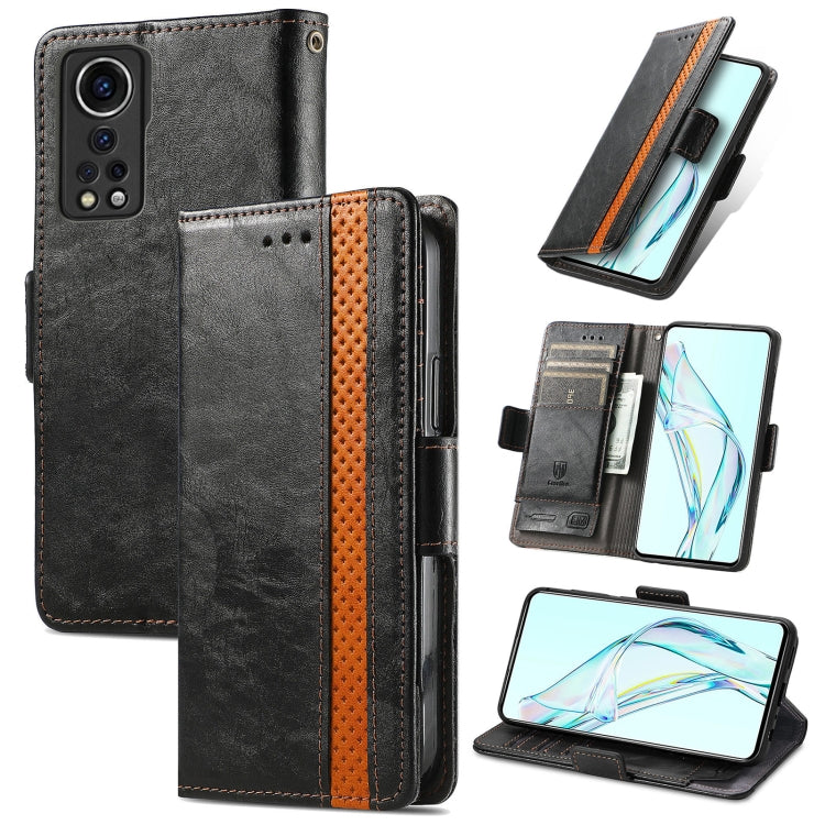 For ZTE Axon 30 5G CaseNeo Business Splicing Dual Magnetic Buckle Horizontal Flip PU Leather Case with Holder & Card Slots & Wallet