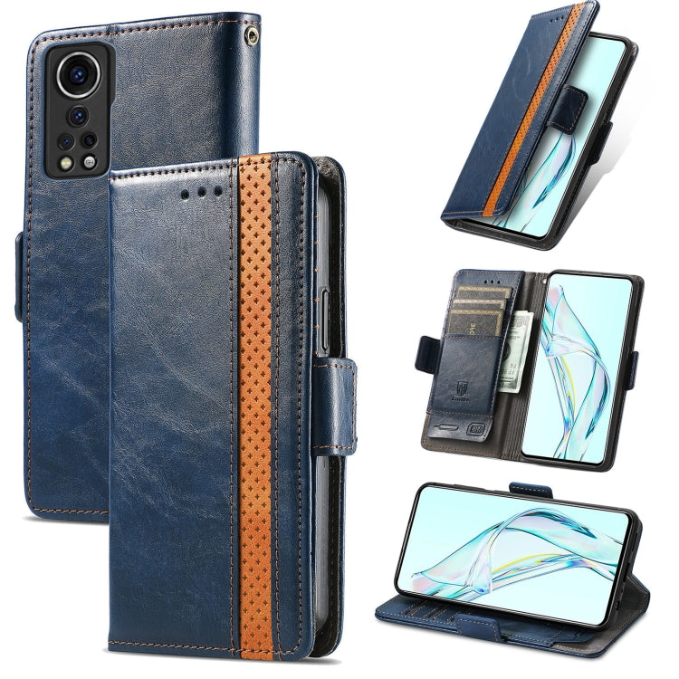For ZTE Axon 30 5G CaseNeo Business Splicing Dual Magnetic Buckle Horizontal Flip PU Leather Case with Holder & Card Slots & Wallet