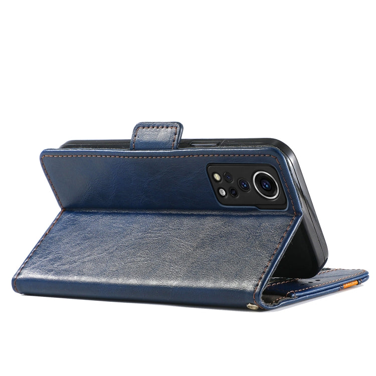 For ZTE Axon 30 5G CaseNeo Business Splicing Dual Magnetic Buckle Horizontal Flip PU Leather Case with Holder & Card Slots & Wallet