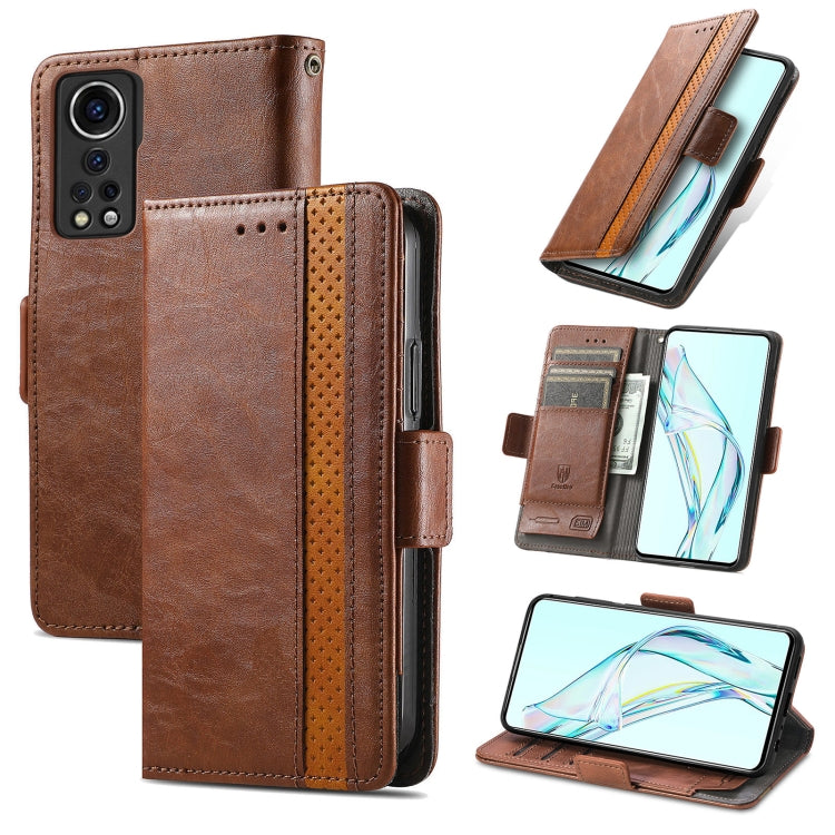 For ZTE Axon 30 5G CaseNeo Business Splicing Dual Magnetic Buckle Horizontal Flip PU Leather Case with Holder & Card Slots & Wallet