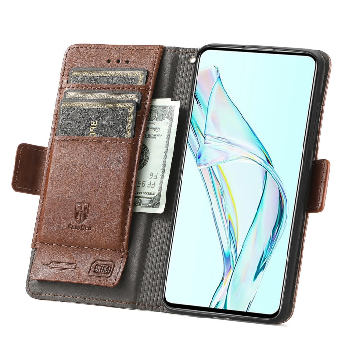 For ZTE Axon 30 5G CaseNeo Business Splicing Dual Magnetic Buckle Horizontal Flip PU Leather Case with Holder & Card Slots & Wallet