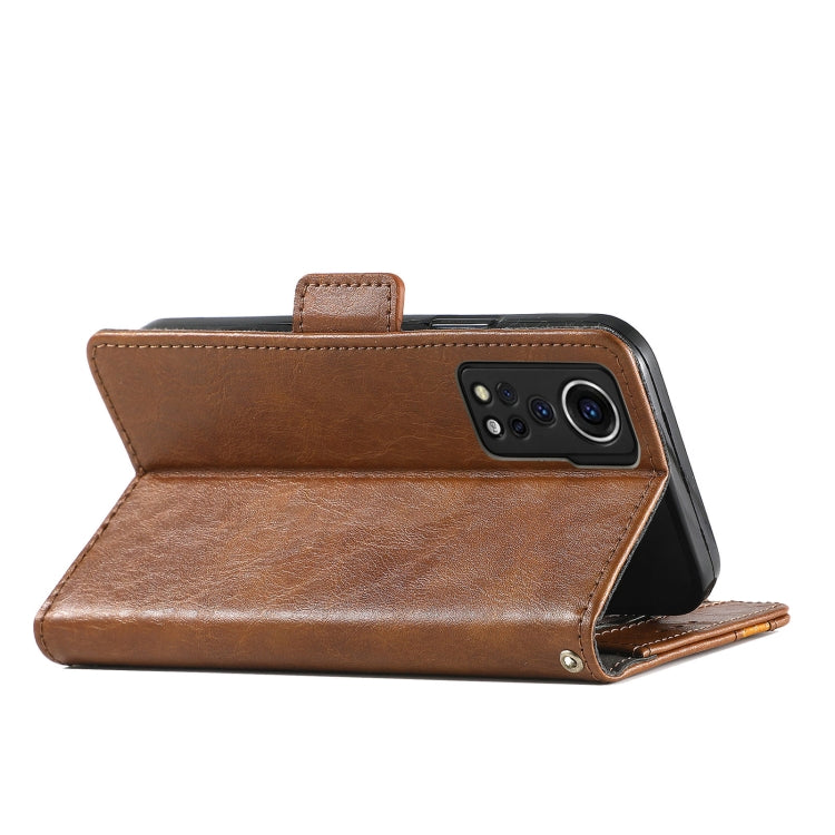 For ZTE Axon 30 5G CaseNeo Business Splicing Dual Magnetic Buckle Horizontal Flip PU Leather Case with Holder & Card Slots & Wallet