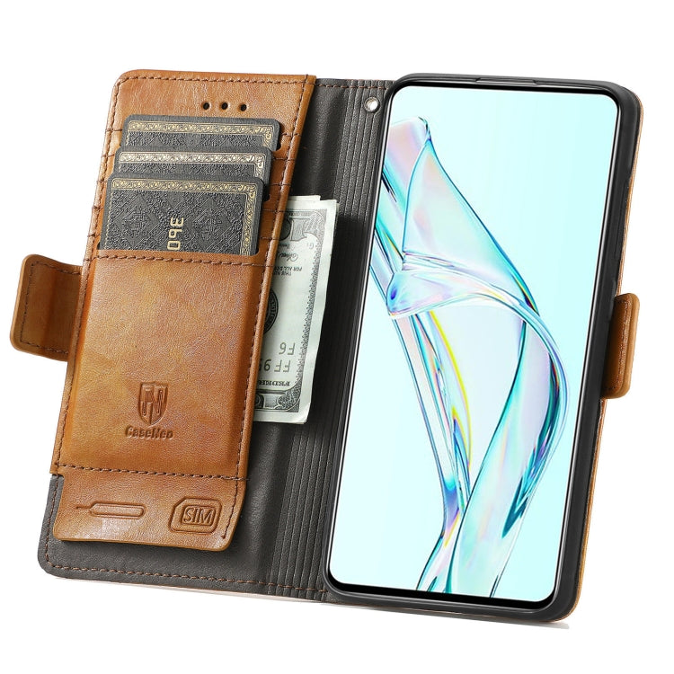 For ZTE Axon 30 5G CaseNeo Business Splicing Dual Magnetic Buckle Horizontal Flip PU Leather Case with Holder & Card Slots & Wallet