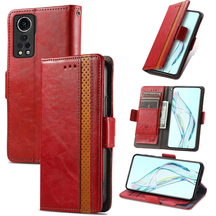 For ZTE Axon 30 5G CaseNeo Business Splicing Dual Magnetic Buckle Horizontal Flip PU Leather Case with Holder & Card Slots & Wallet