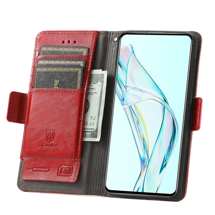 For ZTE Axon 30 5G CaseNeo Business Splicing Dual Magnetic Buckle Horizontal Flip PU Leather Case with Holder & Card Slots & Wallet