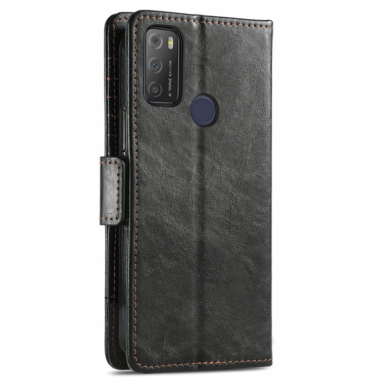 For Alcatel 1S (2021) CaseNeo Business Splicing Dual Magnetic Buckle Horizontal Flip PU Leather Case with Holder & Card Slots & Wallet