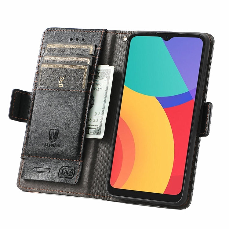 For Alcatel 1S (2021) CaseNeo Business Splicing Dual Magnetic Buckle Horizontal Flip PU Leather Case with Holder & Card Slots & Wallet