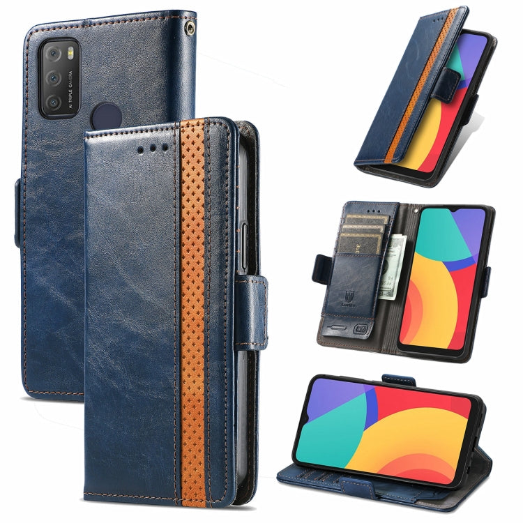 For Alcatel 1S (2021) CaseNeo Business Splicing Dual Magnetic Buckle Horizontal Flip PU Leather Case with Holder & Card Slots & Wallet