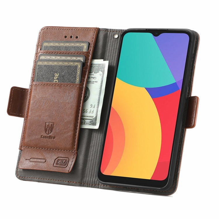 For Alcatel 1S (2021) CaseNeo Business Splicing Dual Magnetic Buckle Horizontal Flip PU Leather Case with Holder & Card Slots & Wallet